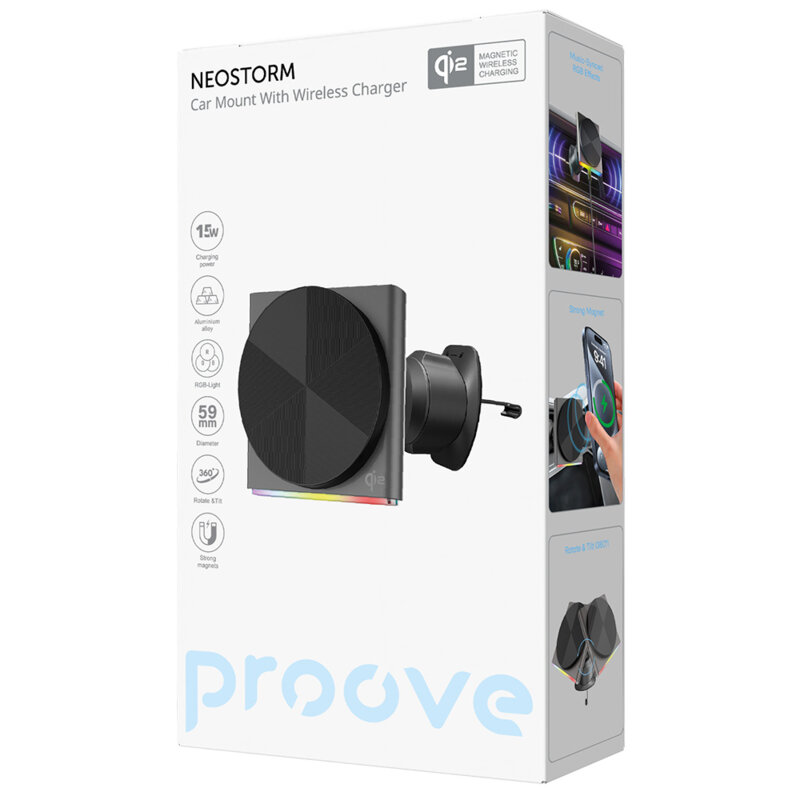 Suport grila magnetic Proove Neostorm, 15W, RGB, WHNS15002003