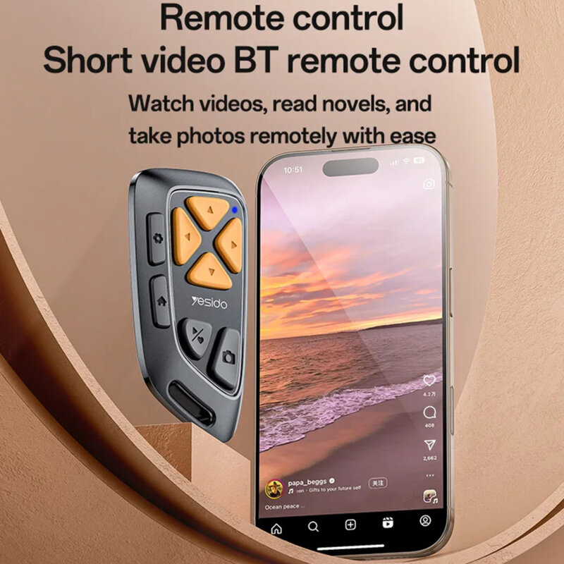 Telecomanda Bluetooth multifunctionala 200mAh Yesido SF25, negru
