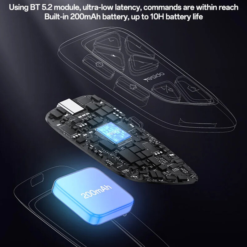 Telecomanda Bluetooth multifunctionala 200mAh Yesido SF25, negru