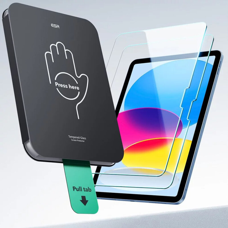 [Pachet 2x] Folie sticla iPad Pro 11 (2024) ESR Tempered Glass Screen Protector UltraFit Tray, transparenta