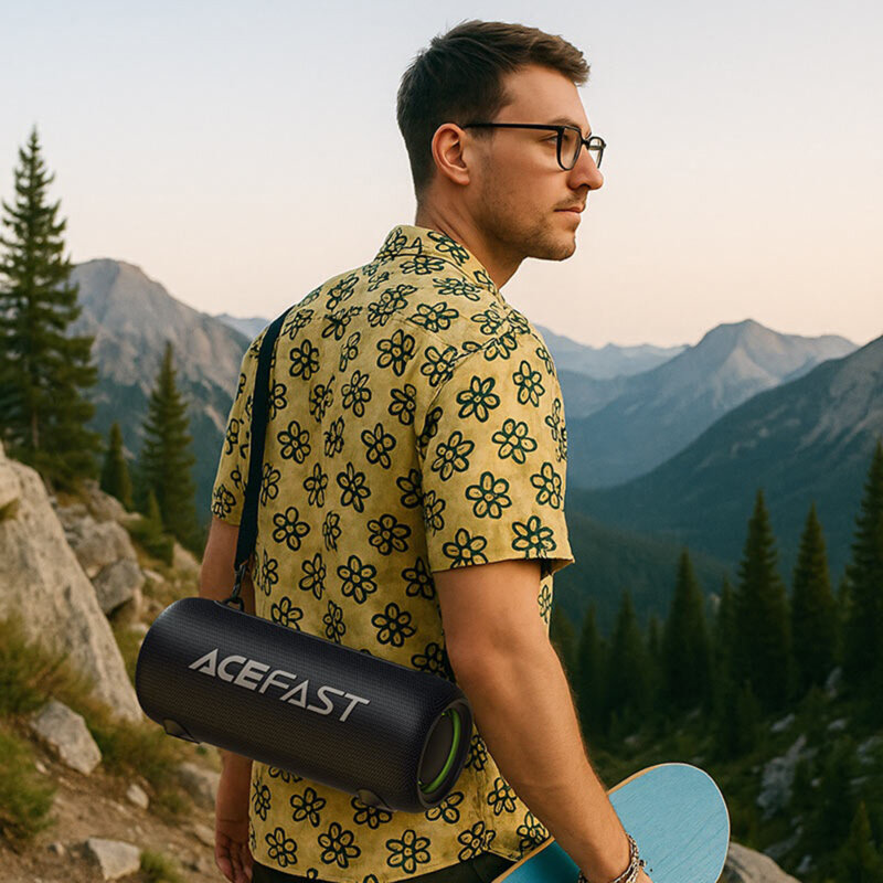 Boxa portabila Bluetooth TWS, IPX5 Acefast K2 Air, 4400mAh, negru