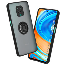 Husa Xiaomi Redmi Note 9 Pro Techsuit Glinth Cu Inel Suport Stand Magnetic - Negru
