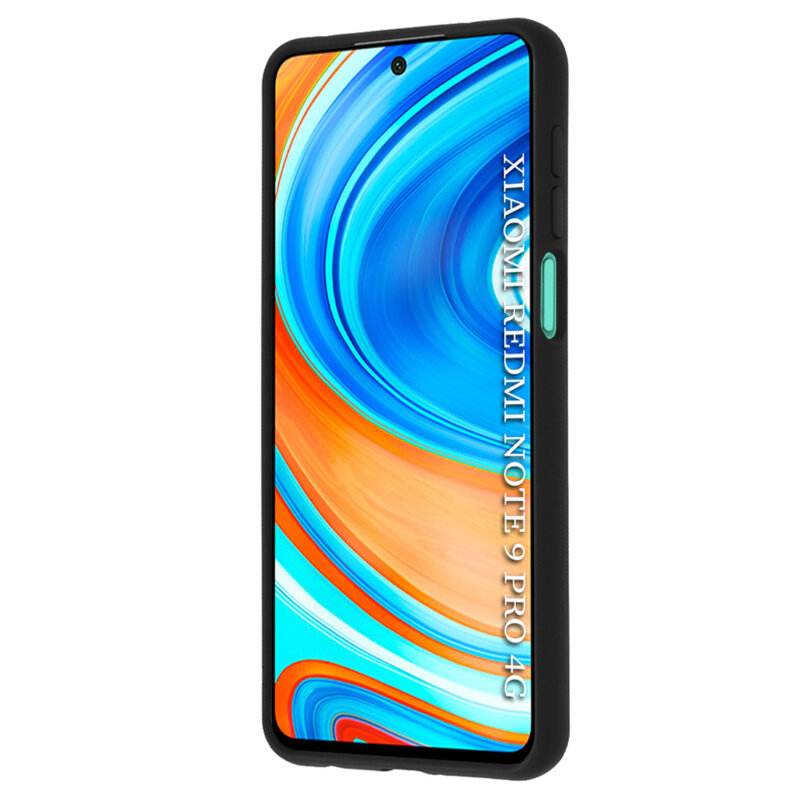 Husa Xiaomi Redmi Note 9 Pro Techsuit Glinth Cu Inel Suport Stand Magnetic - Negru