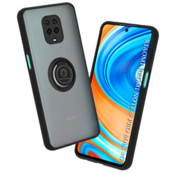 Husa Xiaomi Redmi Note 9 Pro Max Techsuit Glinth Cu Inel Suport Stand Magnetic - Negru