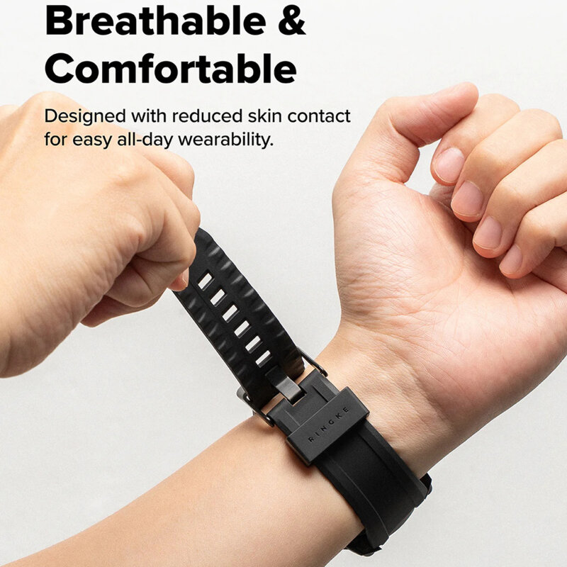 [Pachet husa + curea] Samsung Galaxy Watch8 Classic Ringke Rugged Gear, negru/transparenta