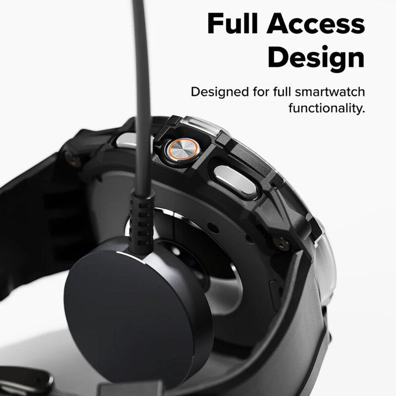[Pachet husa + curea] Samsung Galaxy Watch8 Classic Ringke Rugged Gear, negru/transparenta