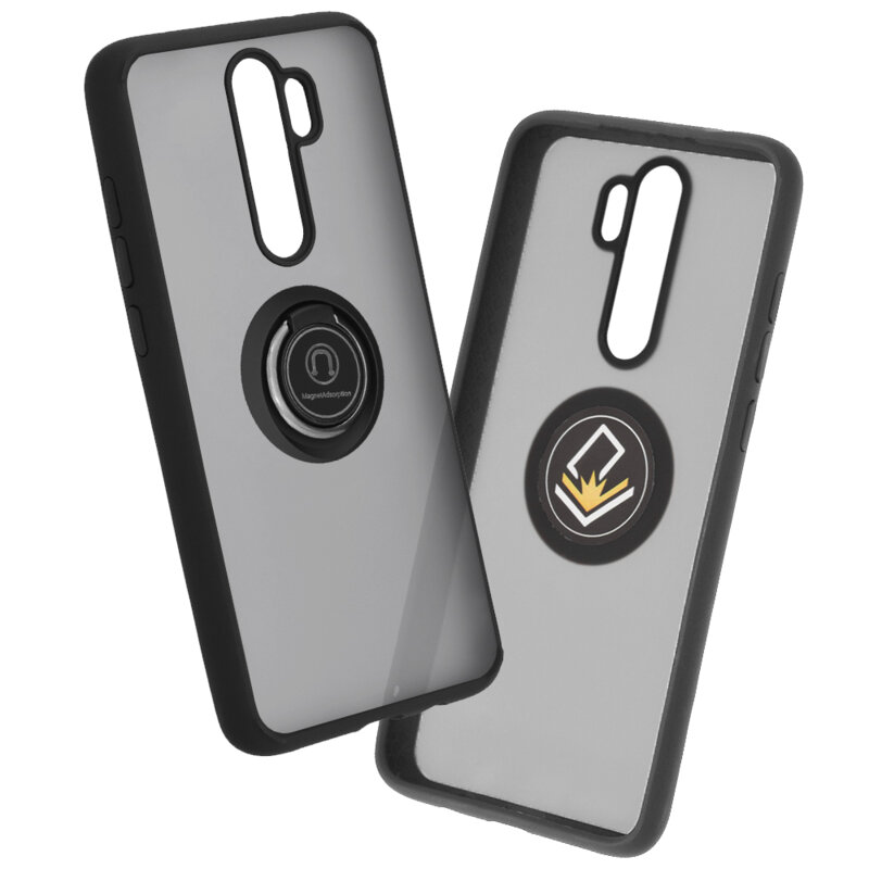 Husa Xiaomi Redmi Note 8 Pro Techsuit Glinth cu inel suport stand magnetic, negru