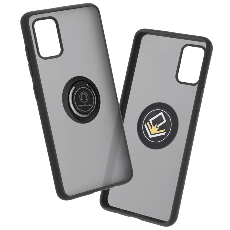 Husa Samsung Galaxy A51 4G Techsuit Glinth cu inel suport stand magnetic, negru