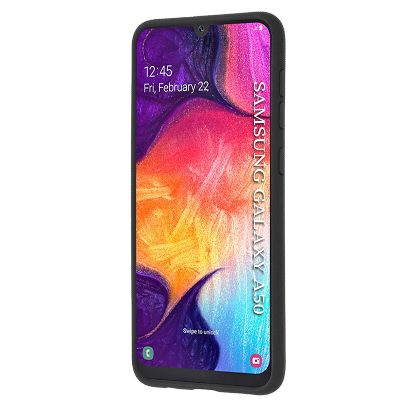 Husa Samsung Galaxy A50 Techsuit Glinth Cu Inel Suport Stand Magnetic - Negru