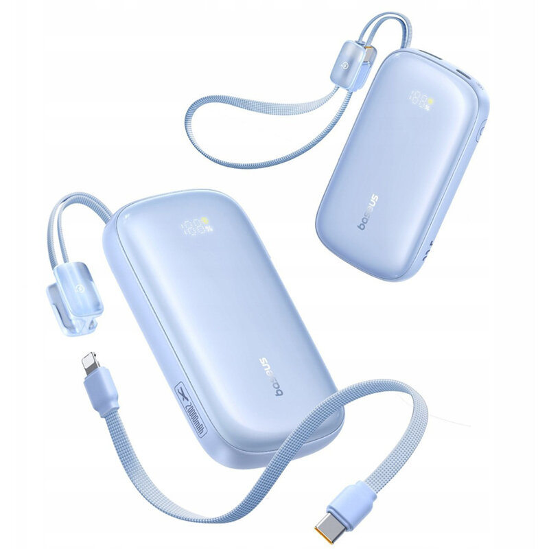 Baterie externa cu cablu 20000mAh Baseus, 22.5W, albastru, E0027M03