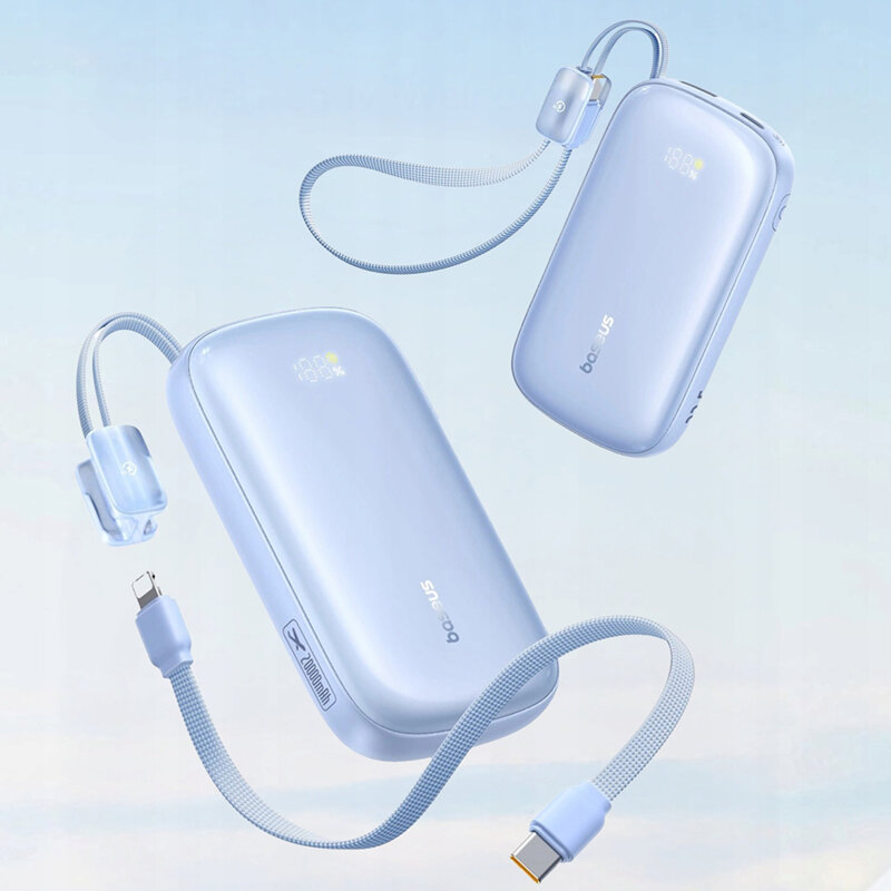 Baterie externa cu cablu 20000mAh Baseus, 22.5W, albastru, E0027M03