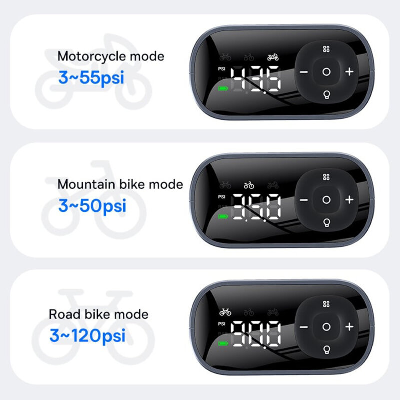 Compresor bicicleta portabil cu afisaj digital Baseus, negru