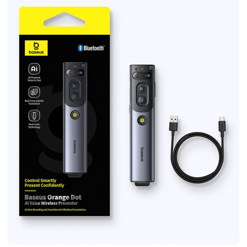 Telecomanda wireless pentru prezentare, Baseus, B00231700811-00, gri