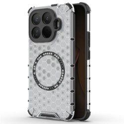 Husa transparenta Xiaomi 15T Pro Techsuit HoneyComb Shield MagSafe, alb