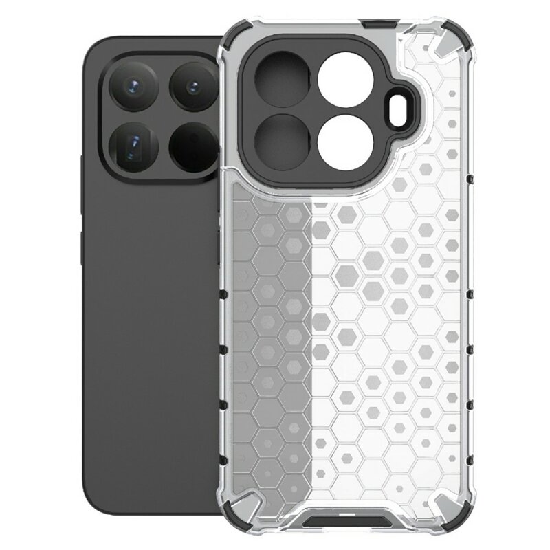 Husa transparenta Xiaomi 15T Pro Techsuit HoneyComb Shield MagSafe, alb