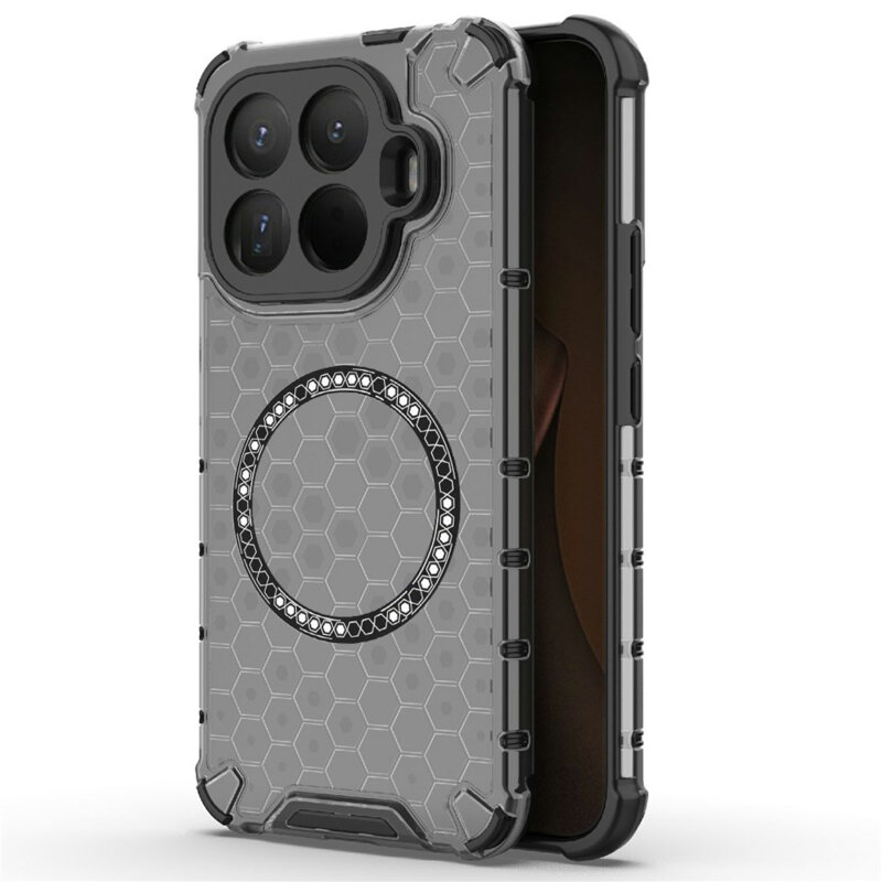Husa transparenta Xiaomi 15T Pro Techsuit HoneyComb Shield MagSafe, negru