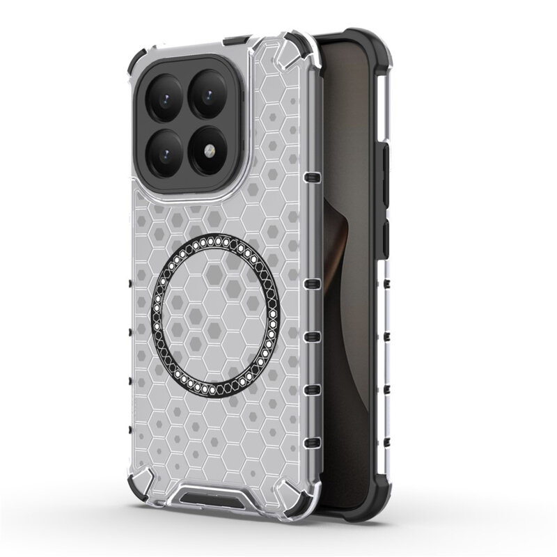 Husa transparenta Xiaomi 15T Techsuit HoneyComb Shield MagSafe, alb