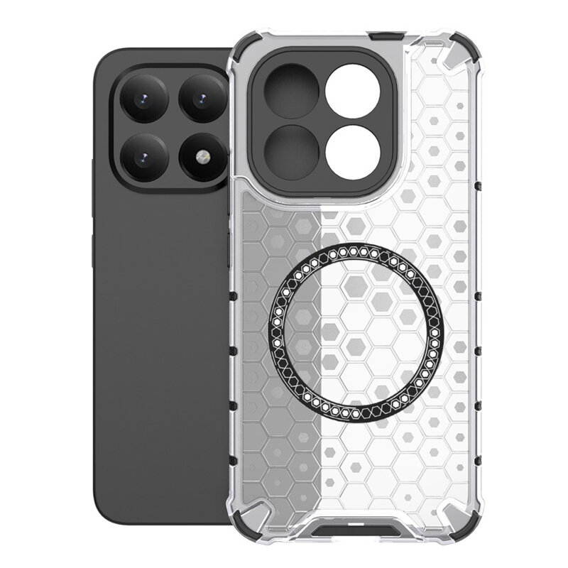 Husa transparenta Xiaomi 15T Techsuit HoneyComb Shield MagSafe, alb