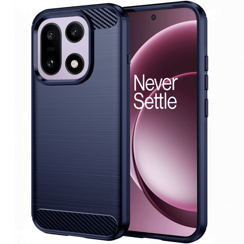 Husa OnePlus 15 Techsuit Carbon Silicone, albastru