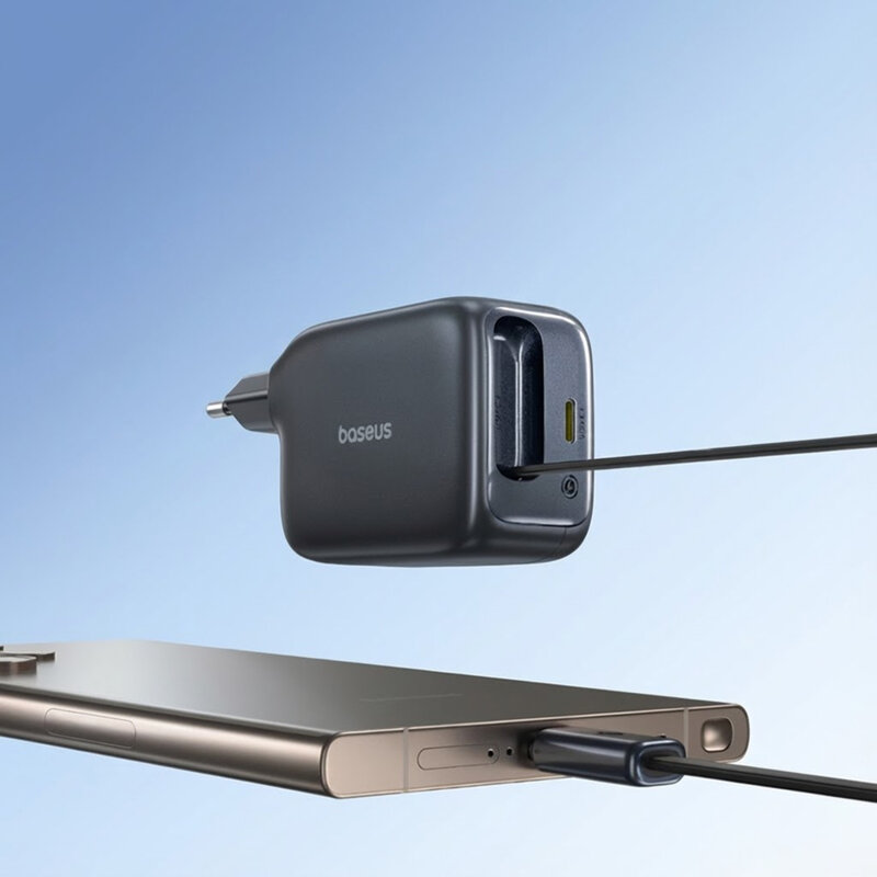 Incarcator Type-C cu cablu retractabil 45W, Baseus, E0120G00