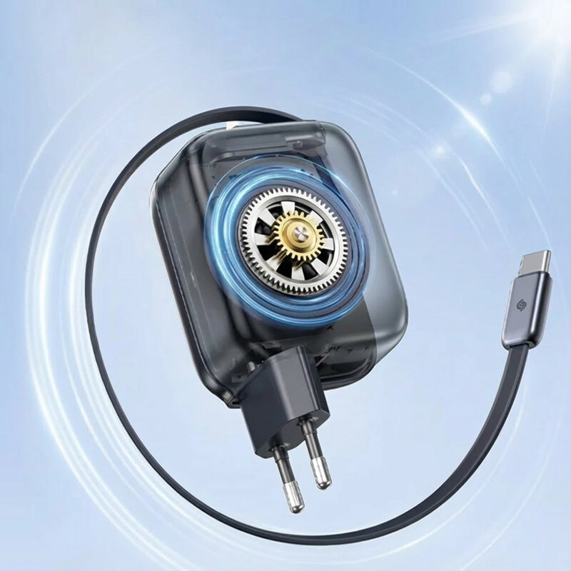 Incarcator Type-C cu cablu retractabil 45W, Baseus, E0120G00