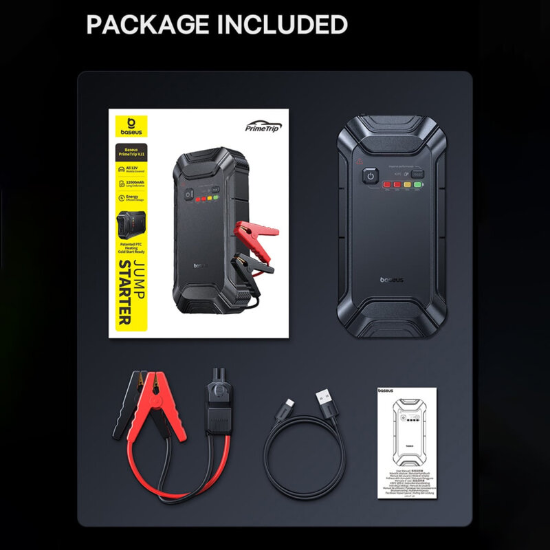 Jump starter/compresor auto portabil 5000A, Baseus PrimeTrip VJ1, C0119400