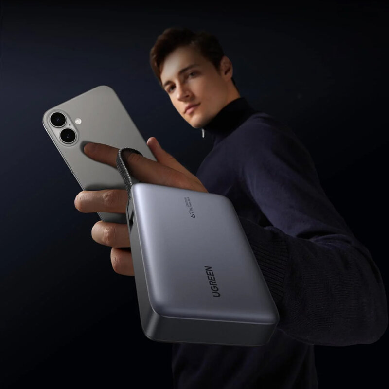 Baterie externa USB, Type-C, 20000mAh Ugreen, 67W, gri, 55996B