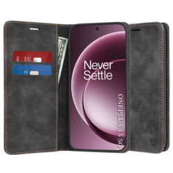 Husa piele OnePlus 15 Techsuit Confy Cover, negru