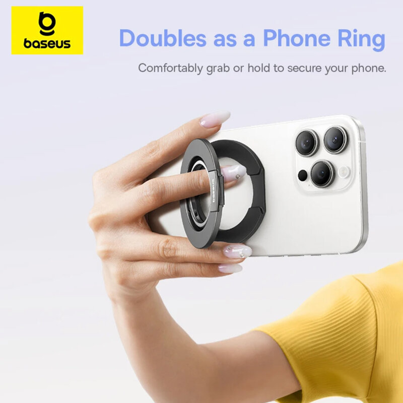 Inel magnetic telefon, dual-ring Baseus MagPro 3, negru, Z0004800