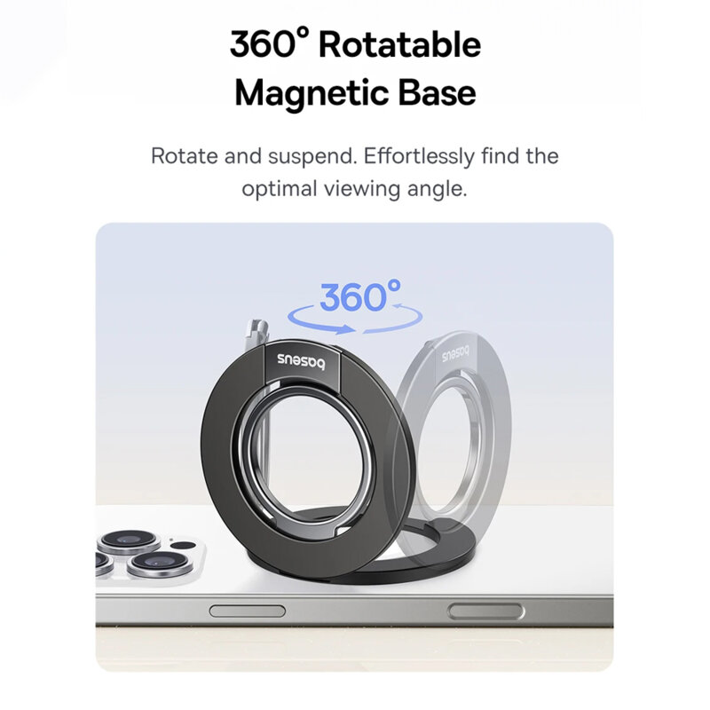 Inel magnetic telefon, dual-ring Baseus MagPro 3, negru, Z0004800