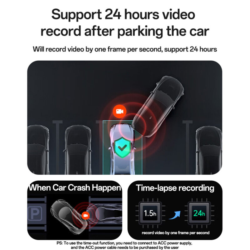 Camera auto cu ecran de 1.47inch, 1080P Yesido KM22, negru