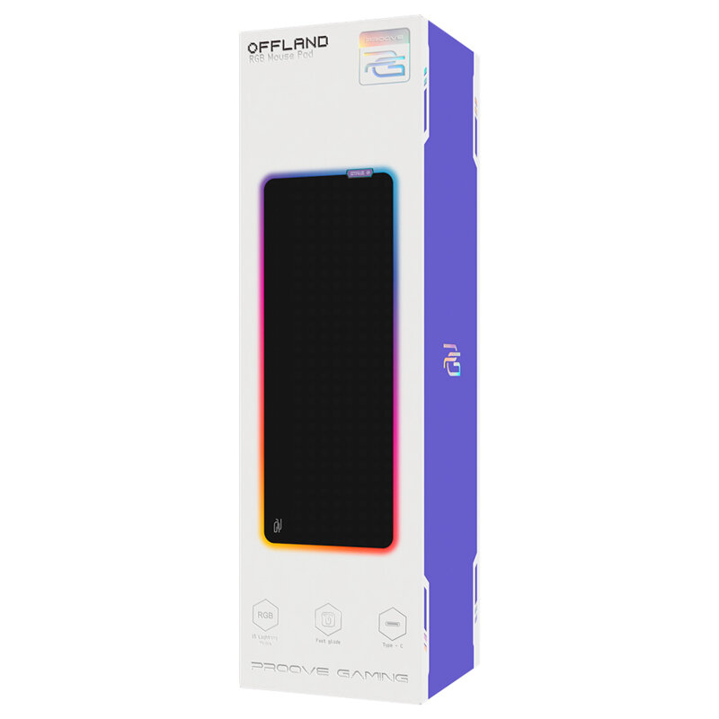 Mousepad gaming XXL cu RGB Proove Offland, slim, MPOF00022401
