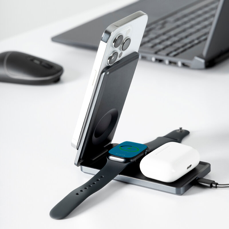 Statie incarcare 3in1 pliabila Proove, 15W, gri, WSME15010003