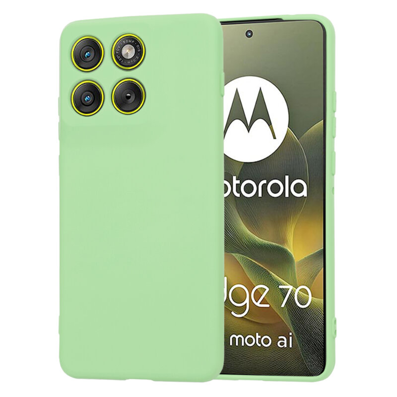 Husa silicon Motorola Edge 70 Techsuit SoftFlex, verde deschis