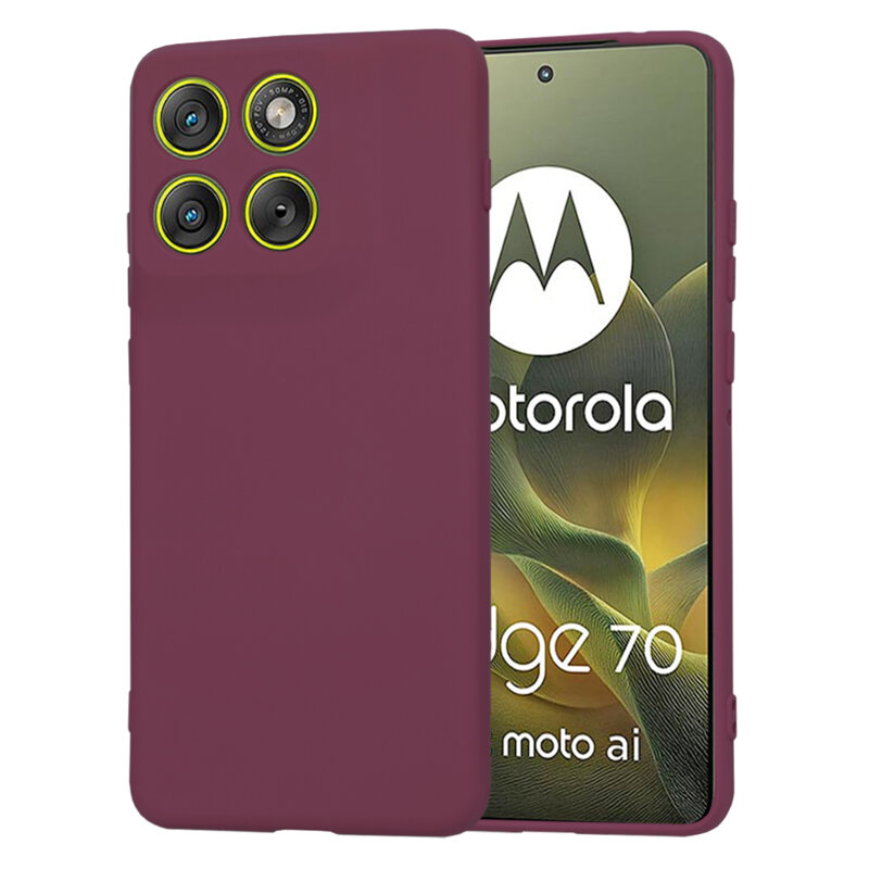 Husa silicon Motorola Edge 70 Techsuit SoftFlex, bordo