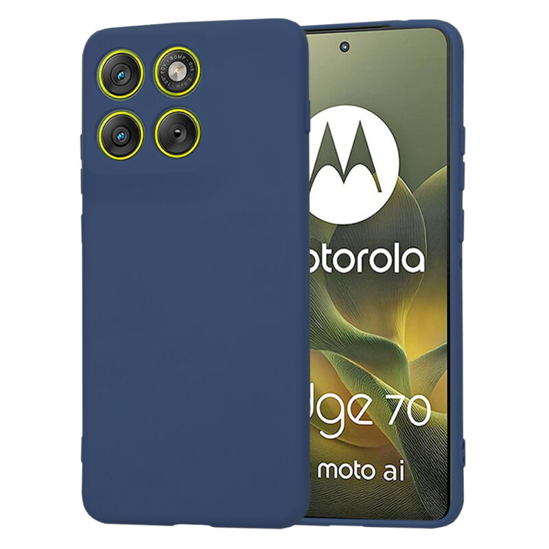 Husa silicon Motorola Edge 70 Techsuit SoftFlex, bleumarin