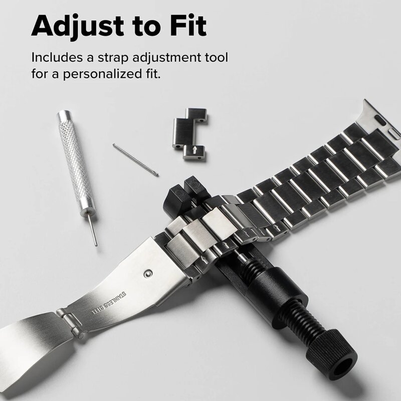 Curea Apple Watch 8 45mm Ringke Metal One Air, argintiu