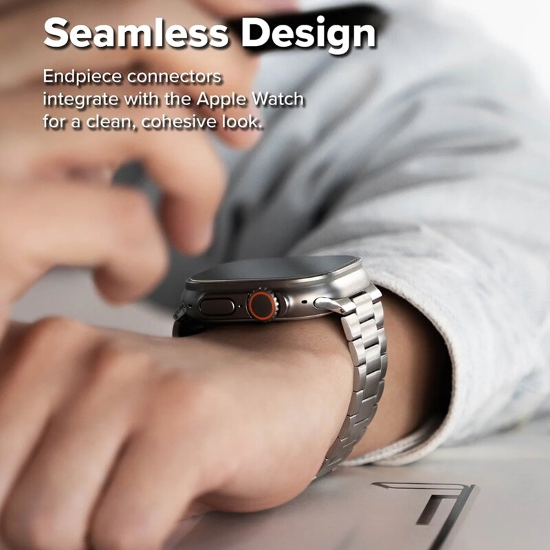 Curea Apple Watch SE 2 44mm Ringke Metal One Air, argintiu