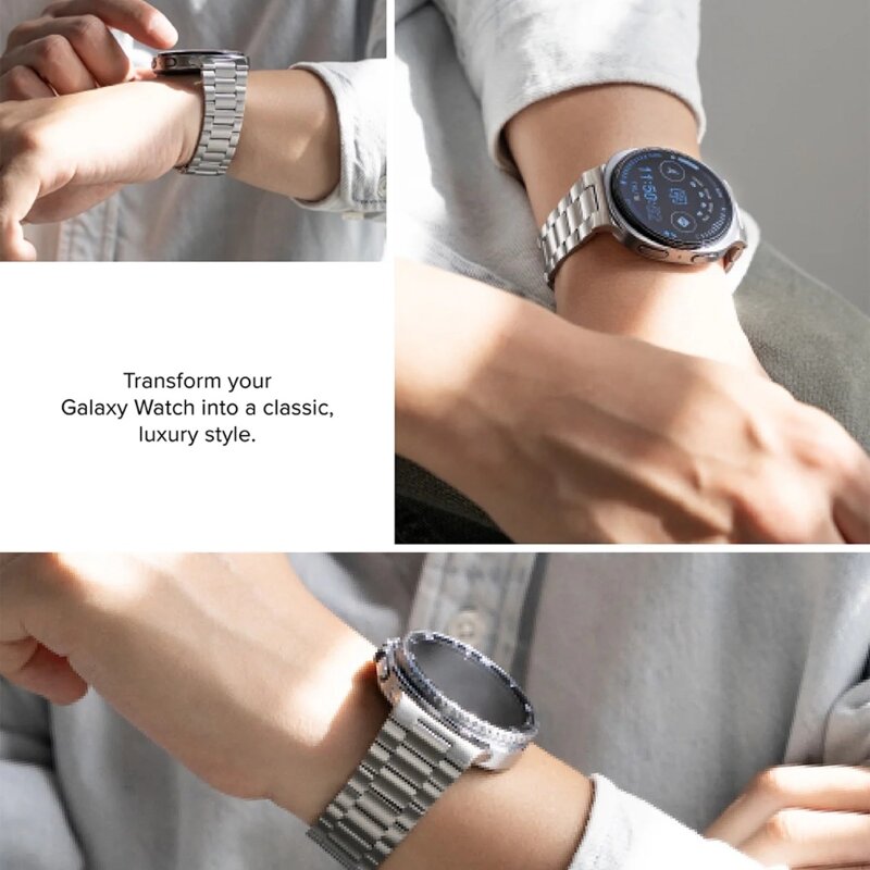 Curea Samsung Galaxy Watch8 40mm Ringke Metal One Air, argintiu