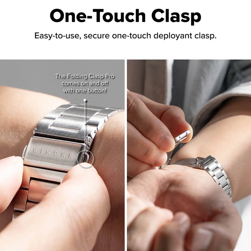 Curea Samsung Galaxy Watch8 44mm Ringke Metal One Air, argintiu