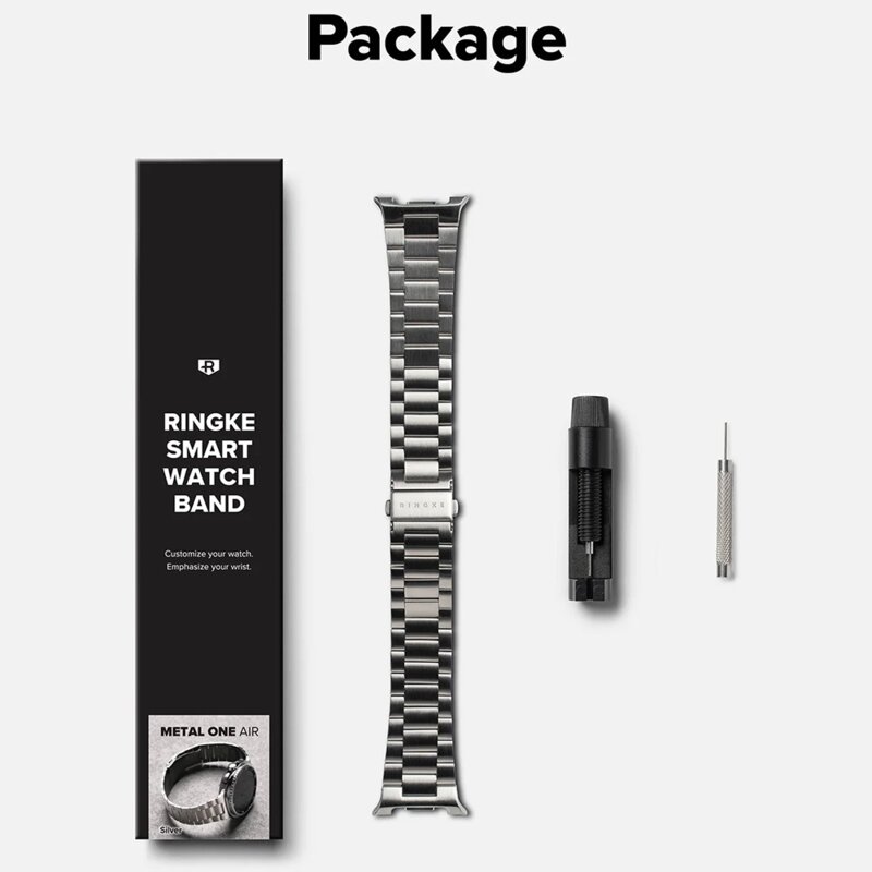 Curea Samsung Galaxy Watch8 44mm Ringke Metal One Air, argintiu
