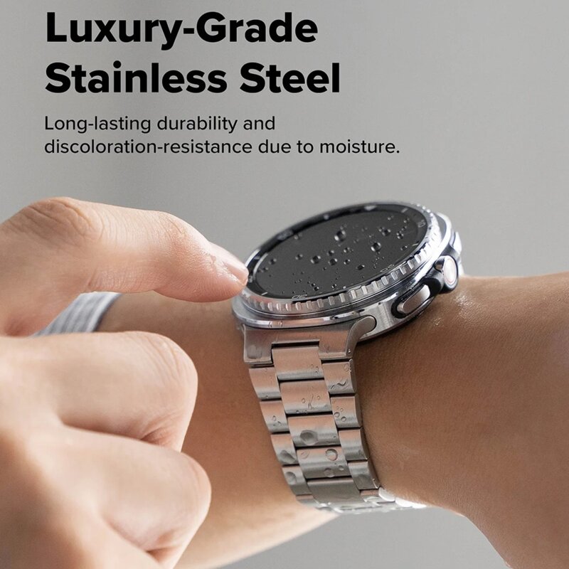 Curea Samsung Galaxy Watch8 Classic Ringke Metal One Air, argintiu