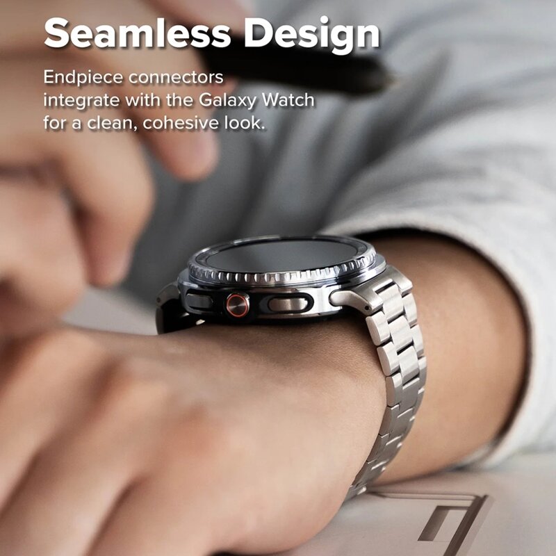 Curea Samsung Galaxy Watch8 Classic Ringke Metal One Air, argintiu