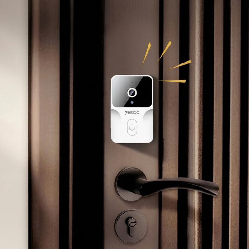 Sonerie cu camera wireless 2K, adaptor UK Yesido, KM27, alb