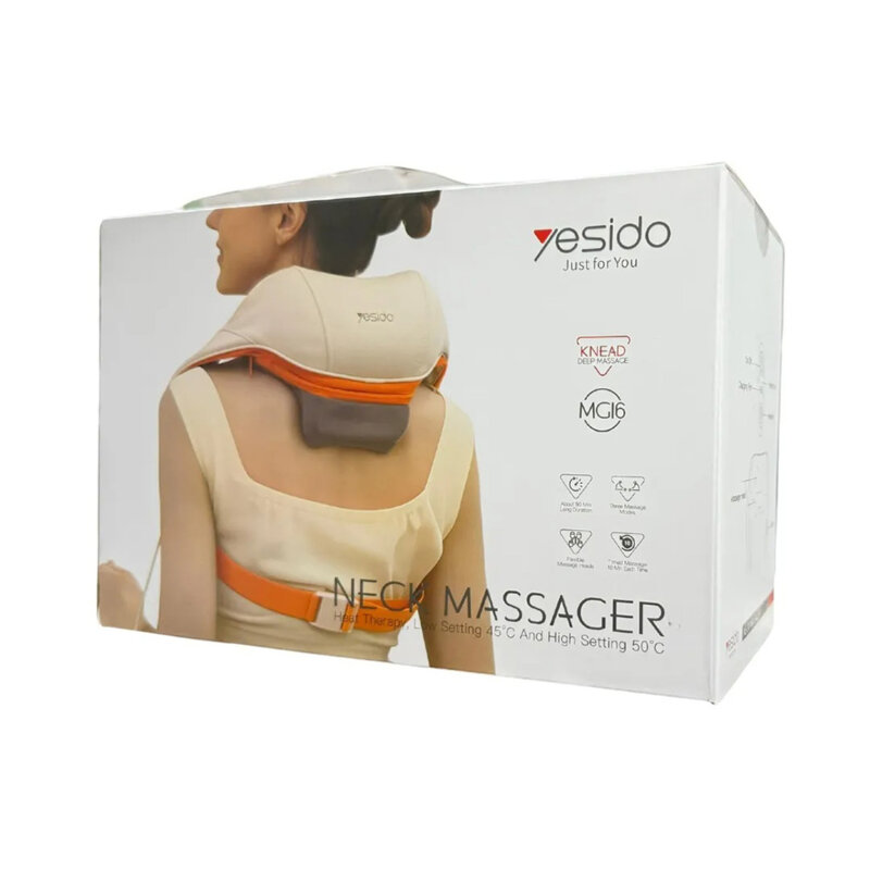 Aparat masaj pentru gat cu incalzire 2000mAh Yesido MG16, bej