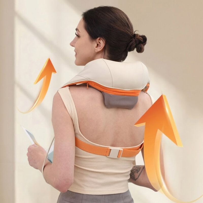 Aparat masaj pentru gat cu incalzire 2000mAh Yesido MG16, bej