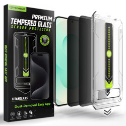 [Pachet 2x] Folie Samsung Galaxy S26 Plus, deblocare prin amprenta, Techsuit TitanGlass CrystalHD, privacy
