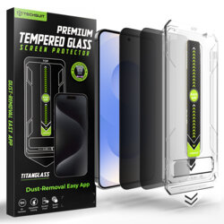 [Pachet 2x] Folie Samsung Galaxy S26, deblocare prin amprenta, Techsuit TitanGlass CrystalHD, privacy