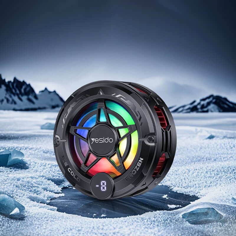 Cooler telefon magnetic cu RGB si afisaj Yesido, negru, C226