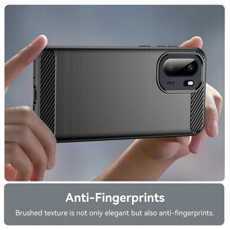 Husa OnePlus 15R Techsuit Carbon Silicone, negru